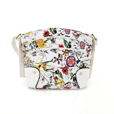 Чанта за през рамо с принт на цветя Formina - бяла