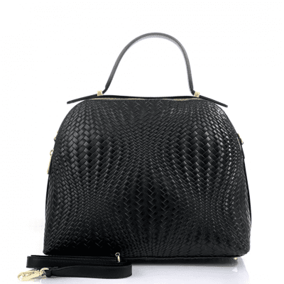 Луксозна чанта от естествена кожа Aurelia - черна
