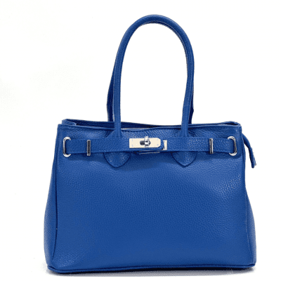 Луксозна чанта от естествена кожа Vivian - синя
