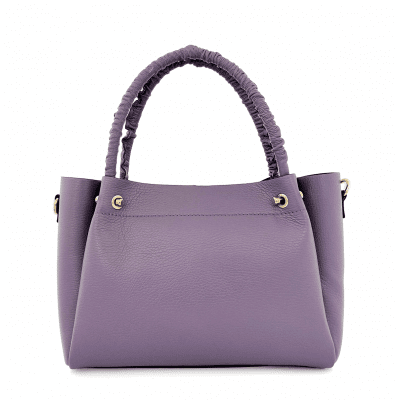 Дамска чанта от естествена кожа Aversa - лилава