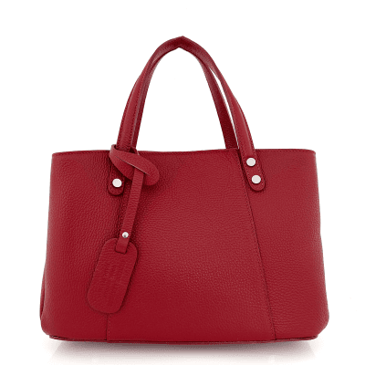 Дамска чанта от естествена кожа Elisa  - червена