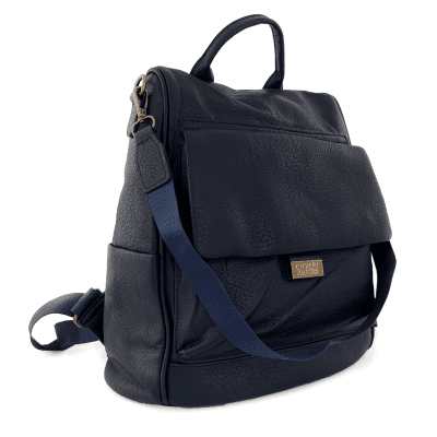 2 в 1 - Раница и чанта със секретно закопчаване - тъмно синя