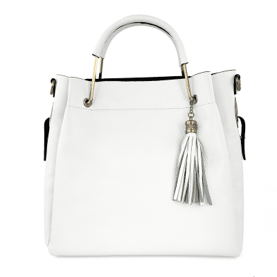 Дамска  чанта от естествена кожа Chloe - бяла