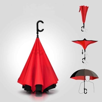 Обърнат дамски чадър, Двупластов U1001-00 - Цветен