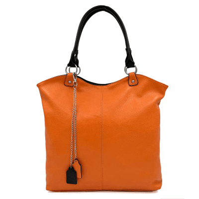 Голяма дамска чанта тип торба - оранжева