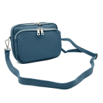 Чанта за през рамо от естествена кожа Antonia - синя