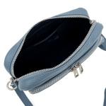 Чанта за през рамо от естествена кожа Antonia - синя