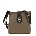 Чанта за през рамо от естествена кожа Andria - кафяво/тъмно кафяво