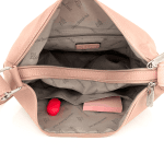 Чанта за през рамо с 2 отделения и много джобчета - розова