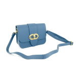 Чанта за през рамо от естествена кожа Ava - светло синя
