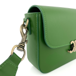 Чанта за през рамо от естествена кожа Ava - зелена