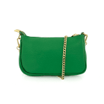 Чанта за през рамо от естествена кожа Telia - зелена