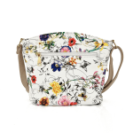 Чанта за през рамо с принт на цветя Formina - светло кафява