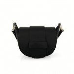 Чанта за през рамо от естествена кожа Leandra - черна