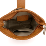 Чанта за през рамо от естествена кожа Andria - керемидено кафява