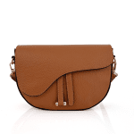 Чанта за през рамо от естествена кожа Amara - керемидено кафява