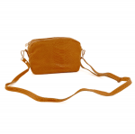 Чанта за през рамо от естествена кожа с крокодилски принт Bella - оранжева