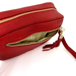 Чанта за през рамо от естествена кожа Flavia - червена
