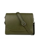 Чанта за през рамо от естествена кожа Milana - зелена
