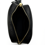 Чанта за през рамо от естествена кожа Bria - черна