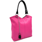 Голяма дамска чанта тип торба - фуксия