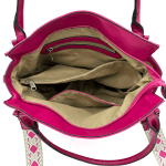 Комфортна дамска чанта с два вида дръжки - фуксия