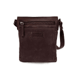 Мъжка чанта от естествена кожа - тъмно кафява