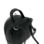 2 в 1 - Малка раница и чанта от естествена кожа - черна