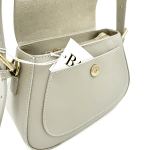 Луксозна чанта от естествена кожа с 2 дръжки Italina - бежова