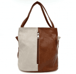 2 в 1 - Дамска чанта и раница - бежово/керемидено кафяво