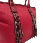 Голяма дамска чанта тип торба Kristin - червена