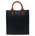 Дамска чанта от естествена кожа Florentina - черно/керемидено кафяво