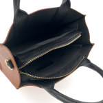 Дамска чанта от естествена кожа Florentina -керемидено кафяво/черно