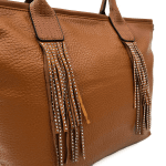 Голяма дамска чанта тип торба Kristin - керемидено кафява