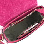 Луксозна чанта от естествена кожа с 2 дръжки Italina - фуксия