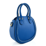 Луксозна чанта от естествена кожа Nelina - синя