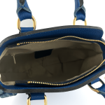 Луксозна чанта от естествена кожа Nelina - синя