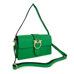 Дамска чанта от естествена кожа с 2 дръжки Zarela - зелена