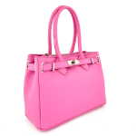 Луксозна чанта от естествена кожа Vivian - розова