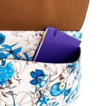 2 в 1 - Дамска чанта и раница с принт на цветя Eliza - синя