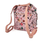 2 в 1 - Дамска чанта и раница с принт на цветя Аrdea - розова
