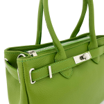 Луксозна чанта от естествена кожа Vivian - светло зелена