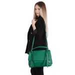 Дамска чанта рамо от естествена кожа Matera - зелена