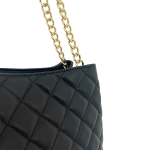 Луксозна дамска чанта от естествена кожа Cremona - черна