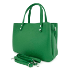 Дамска чанта от естествена кожа Elisa  - светло зелена