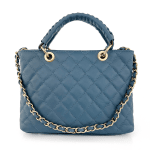 Дамска чанта от естествена кожа Francesca - синя