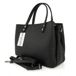 Дамска чанта от естествена кожа Elisa  - черна