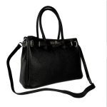 Луксозна чанта от естествена кожа Vivian - черна