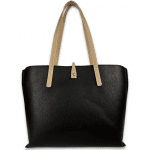 Елегантна чанта от естествена кожа Elinora - черна