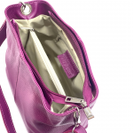 Дамска чантa за през рамо от естествена кожа - тъмно лилава